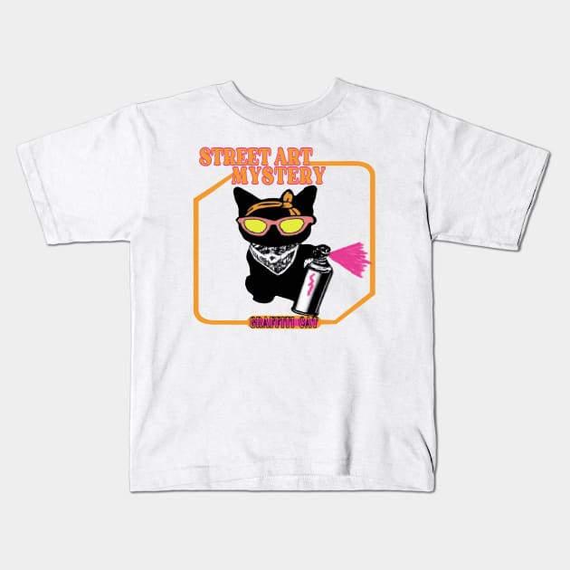 Graffiti cat street art mystery Kids T-Shirt by Ilustradamus